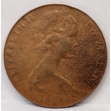 NEW ZEALAND 1967 . TWO 2 CENTS COIN . ERROR . THIN PLANCHET